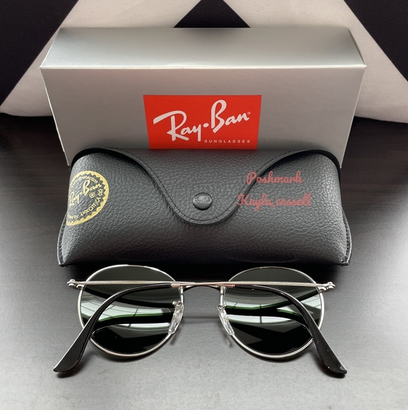 RayBan Round Metal Silver Flash Lenses RB3447 Silver Frame New - Picture 9 of 17